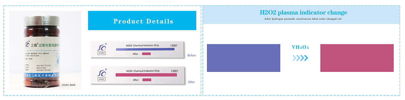 Смуги індикаторні "VH2O2" 50/54°С для контролю плазмової стерилізації 4 класу (всередені упаковки)